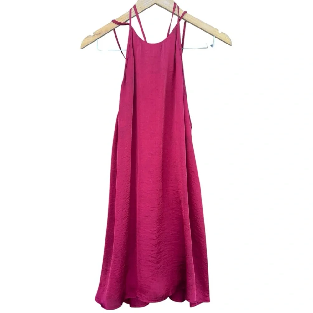 Show Me Your MuMu | Mini Red Cocktail Strappy Satin Dress | M - Picture 2 of 14